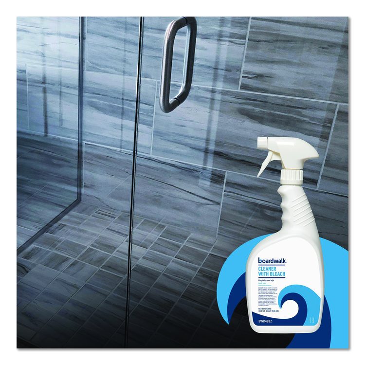Cleaner with Bleach, Apple Scent, 32 oz Bottle, 12/Carton