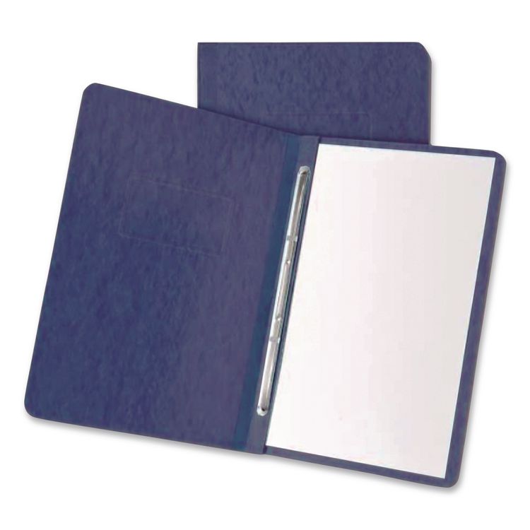 Heavyweight PressGuard and Pressboard Report Cover w/ Reinforced Side Hinge, 2-Prong Fastener, 3" Cap, 8.5 x 11, Dark Blue