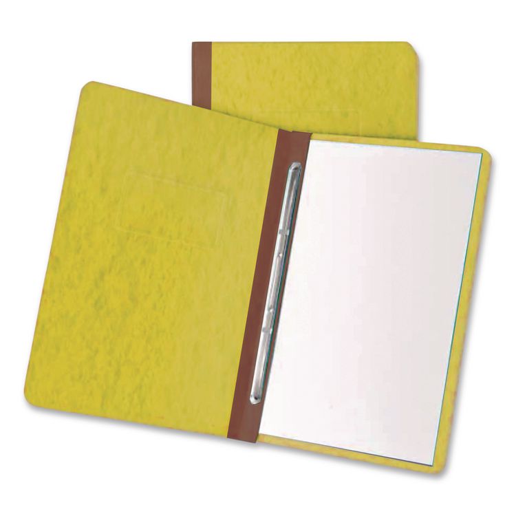Heavyweight PressGuard and Pressboard Report Cover w/ Reinforced Side Hinge, 2-Prong Metal Fastener, 3" Cap, 8.5 x 11, Yellow