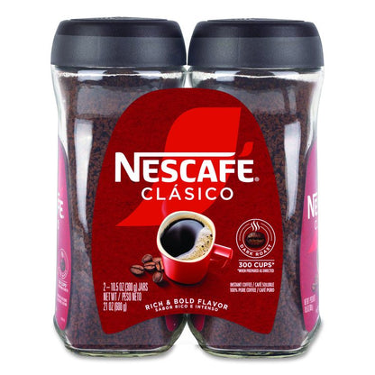 Clasico Dark Roast Instant Coffee, 21 oz Jar, 2/Carton