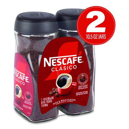 Clasico Dark Roast Instant Coffee, 21 oz Jar, 2/Carton