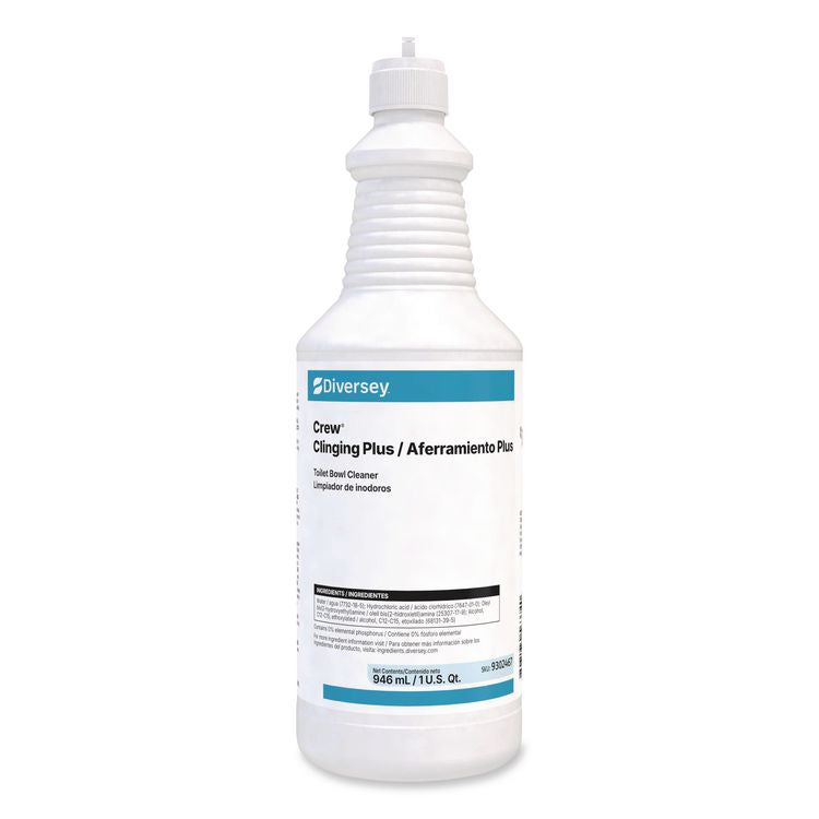 Crew Clinging Plus Toilet Bowl Cleaner, 32 oz Bottle, 12/Carton