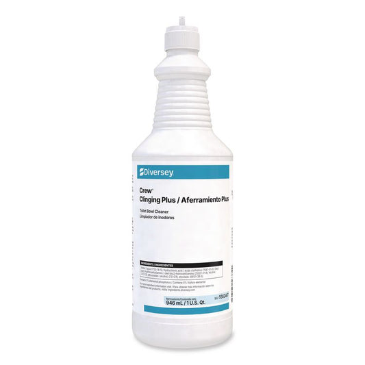 Crew Clinging Plus Toilet Bowl Cleaner, 32 oz Bottle, 12/Carton