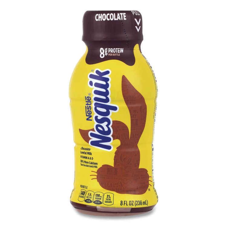 Nesquik Chocolate Lowfat Milk, 8 oz Bottle,  15/Carton