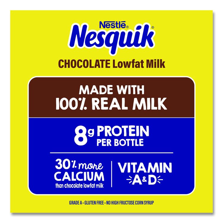 Nesquik Chocolate Lowfat Milk, 8 oz Bottle,  15/Carton