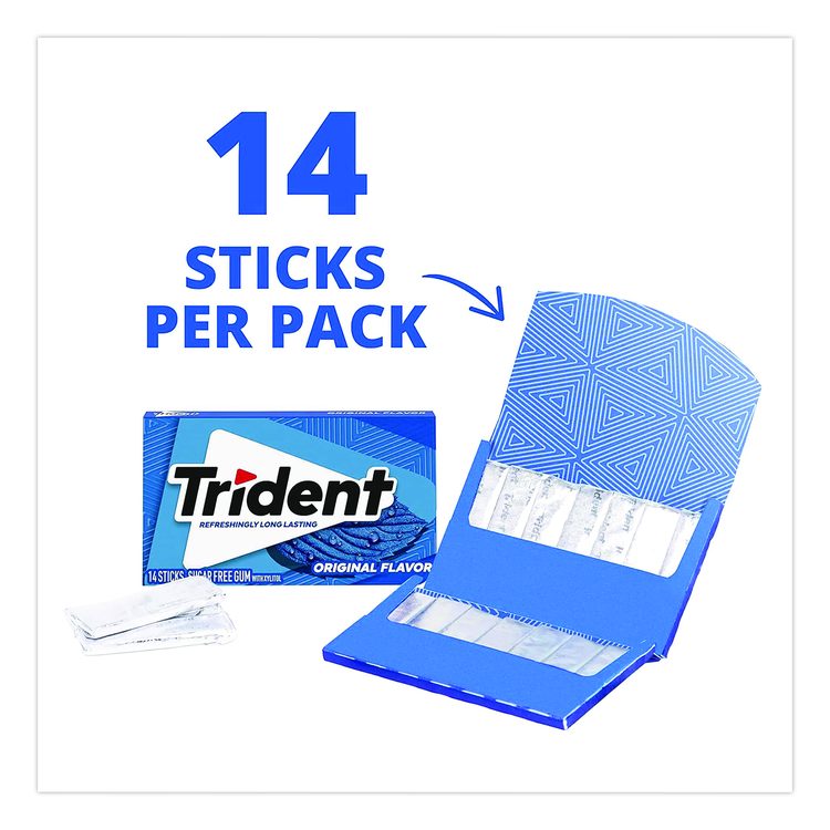 Sugar-Free Gum, Original Mint, 14 Sticks/Pack, 15 Packs/Carton