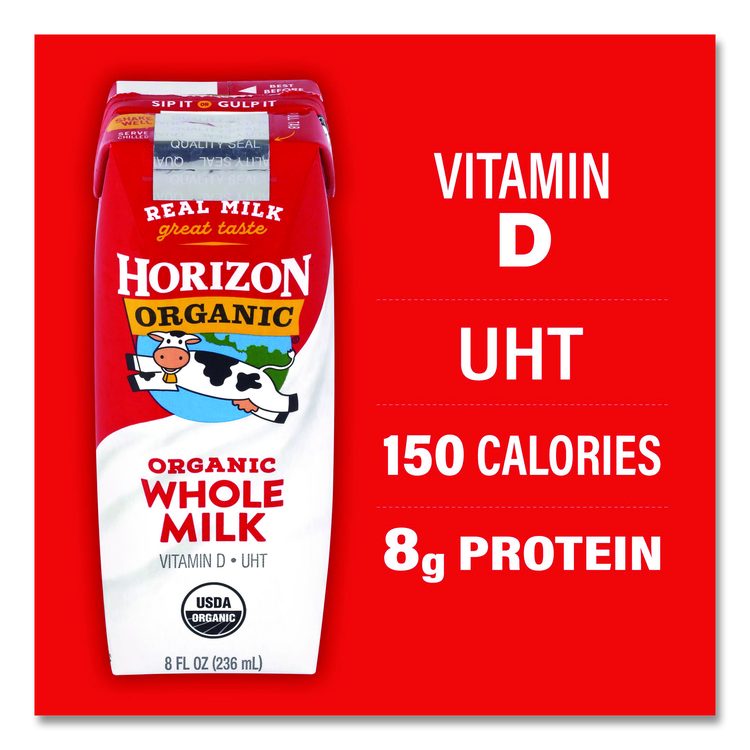 Shelf-Stable Whole Milk Boxes, 8 oz Box, 18/Carton
