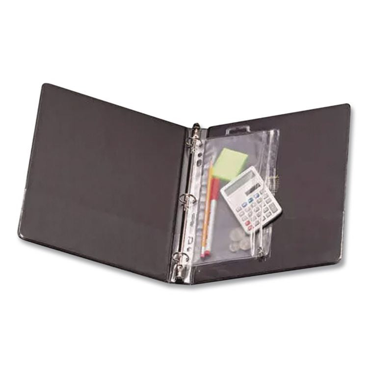 Zipper Binder Pocket, 2- to 5-Hole Punched, 8" x 10.5", Clear