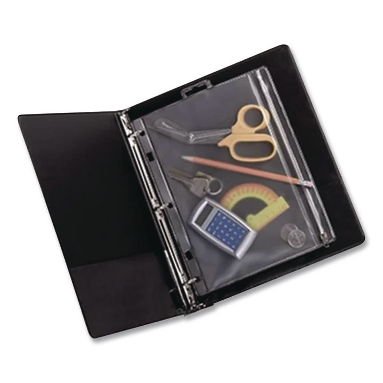 Zipper Binder Pocket, 2- to 5-Hole Punched, 8" x 10.5", Clear