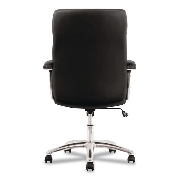 HVL103 Executive High Back Chair, 18" to 21" Seat Height, Black Seat, Black Back, Chrome Base