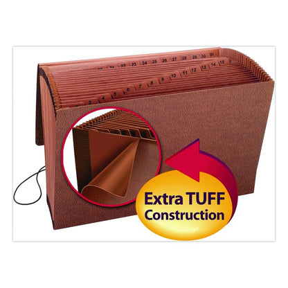 Kraft Indexed Expanding File, 31 Sections, Elastic Cord Closure, 1/15-Cut Tabs, Legal Size, Brown