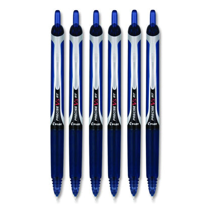 Precise V5RT Rollerball Pen, Retractable, Extra-Fine 0.5 mm, Navy Ink, Navy Barrel, Dozen