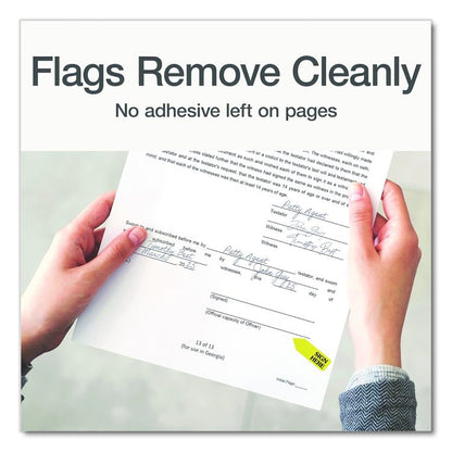 Arrow Message Page Flag Refills, "Sign Here", Yellow, 120 Flags/Roll, 6 Rolls/Box