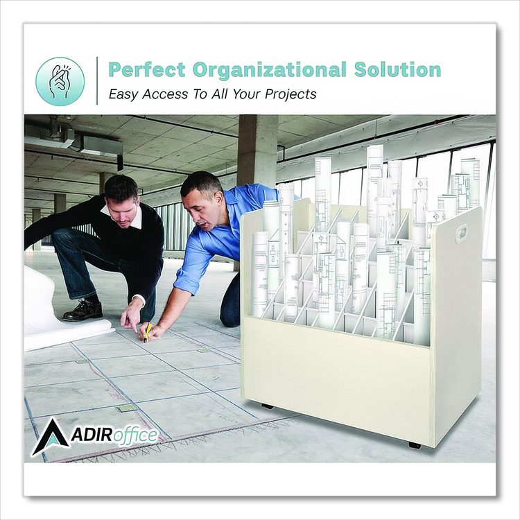 Laminate Mobile Roll Files, 50 Compartments, 30.25w x 15.75d x 29.25h, Putty