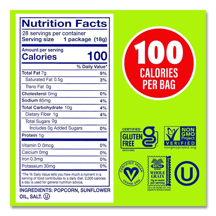Popcorn, Original, 0.65 oz Bag, 24/Carton