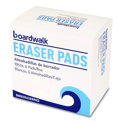 Eraser Pads, 2.5 x 4.5, 1" Thick, White, 6 Pads/Pack, 6 Packs/Carton