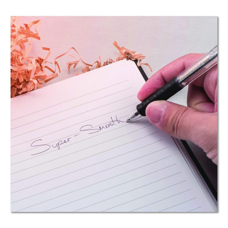 R.S.V.P. RT Ballpoint Pen, Retractable, Medium 1 mm, Black Ink, Clear Barrel, Dozen