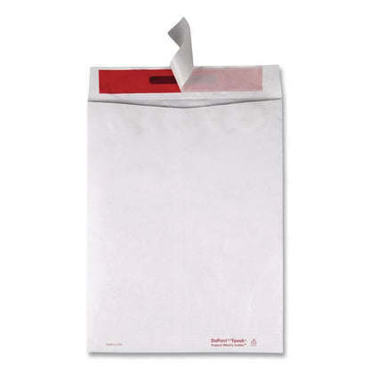 Tamper-Indicating Mailers Made with Tyvek, #10 1/2, Flip-Stik Flap, Redi-Strip Adhesive Closure, 9 x 12, White, 100/Box