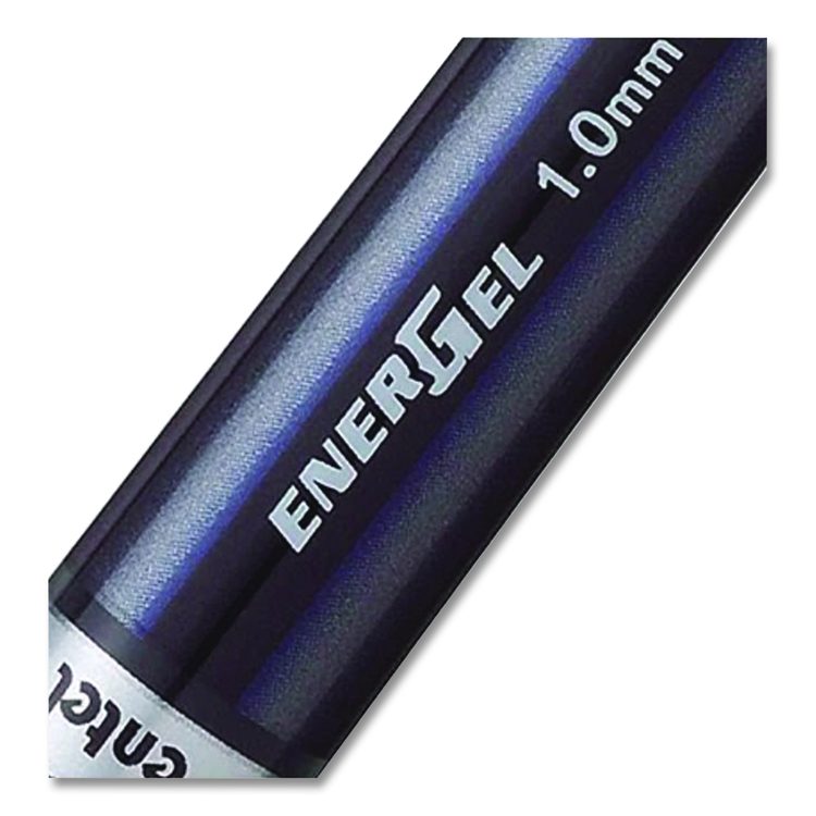 EnerGel NV Gel Pen, Stick, Bold 1 mm, Blue Ink, Gray/Blue Barrel, Dozen