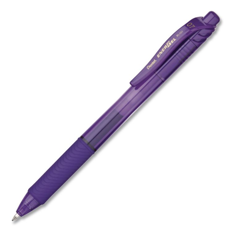 EnerGel-X Gel Pen, Retractable, Medium 0.7 mm, Violet Ink, Translucent Violet/Violet Barrel, Dozen