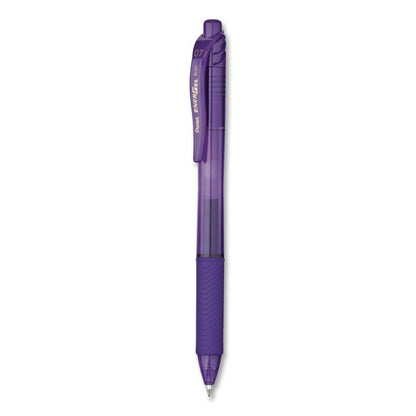 EnerGel-X Gel Pen, Retractable, Medium 0.7 mm, Violet Ink, Translucent Violet/Violet Barrel, Dozen