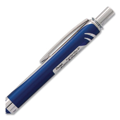 EnerGel Alloy RT Gel Pen, Retractable, Medium 0.7 mm, Black Ink, Blue Barrel