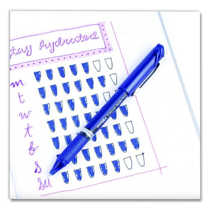 EnerGel NV Gel Pen, Stick, Fine 0.5 mm, Blue Ink, Blue Barrel, Dozen