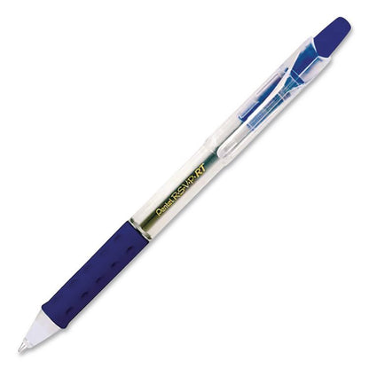 R.S.V.P. Super RT Ballpoint Pen, Retractable, Medium 0.7 mm, Blue Ink, Translucent Blue/Blue Barrel, Dozen