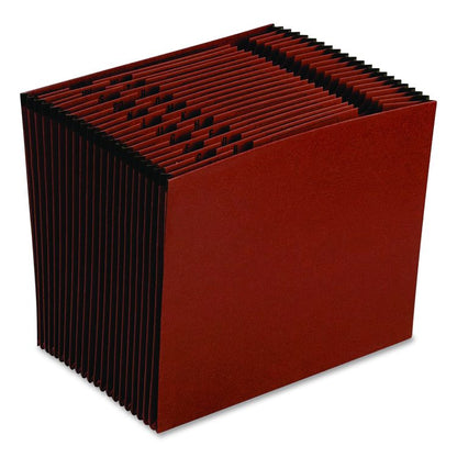 Earthwise by Pendaflex Recycled Indexed Expanding File, 21 Sections, 1/12-Cut Tabs, Letter Size, Red Fiber