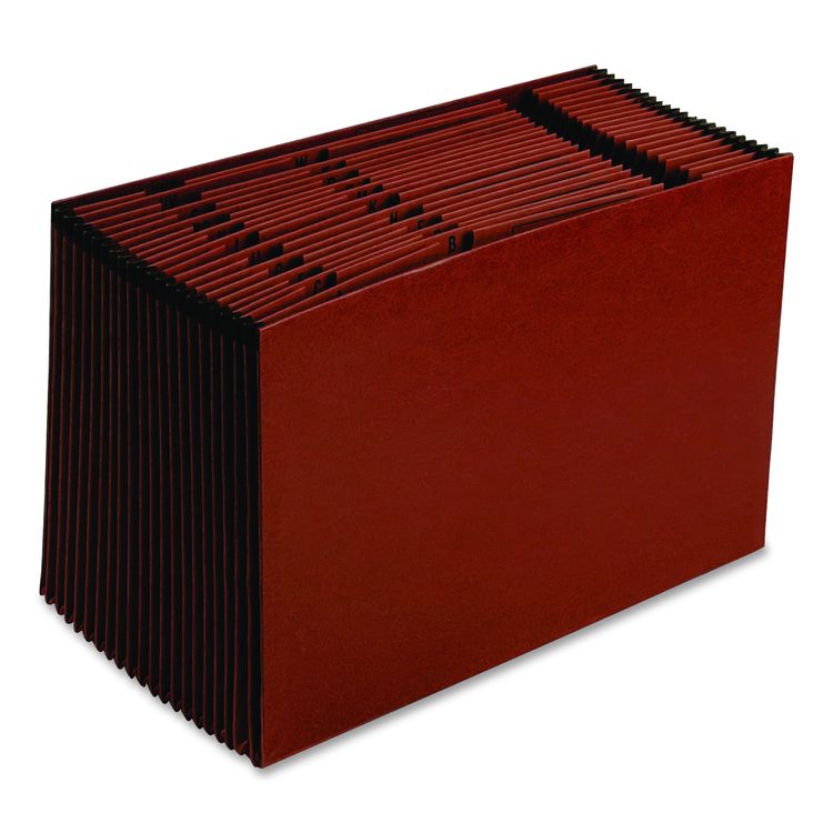 Earthwise by Pendaflex Recycled Indexed Expanding File, 21 Sections, 1/21-Cut Tabs, Legal Size, Red Fiber