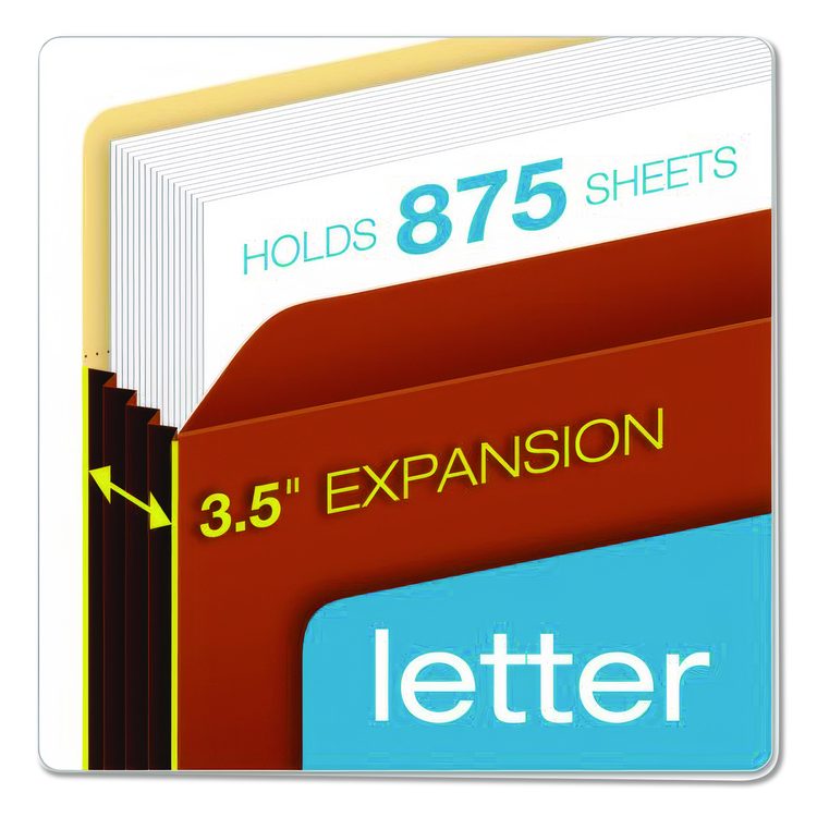 File Cabinet Pockets, 3.5" Expansion, Legal Size, Redrope, 10/Box