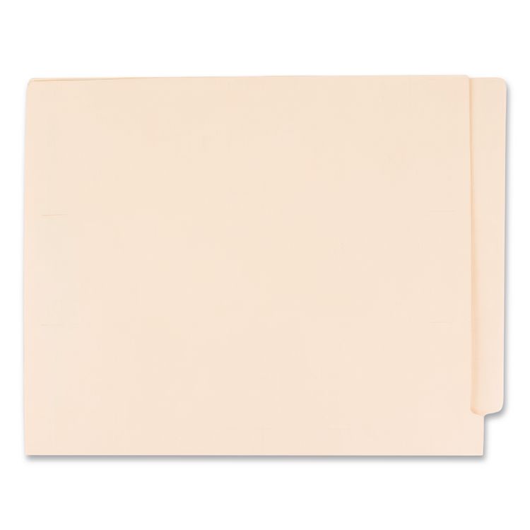 Manila End Tab Folders, 9.5" High-Front, Straight 2-Ply Tabs, Letter Size, Manila, 100/Box