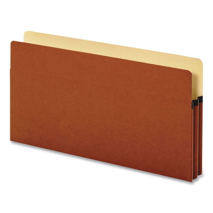 Smart Shield File Pocket, 3.5" Expansion, Legal Size, Red Fiber, 10/Box
