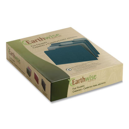 Earthwise by Pendaflex 100% Recycled Colored File Folders, 1/3-Cut Tabs: Assorted, Letter Size, 0.5" Expansion, Blue, 100/Box