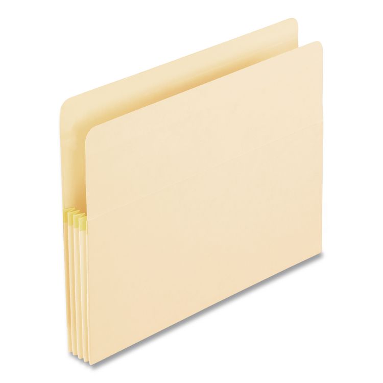 Manila Drop Front Shelf File Pockets with Rip-Proof-Tape Gusset Top, 3.5" Expansion, Letter Size, Manila, 25/Box