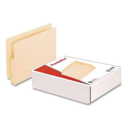 Manila Drop Front Shelf File Pockets with Rip-Proof-Tape Gusset Top, 3.5" Expansion, Letter Size, Manila, 25/Box