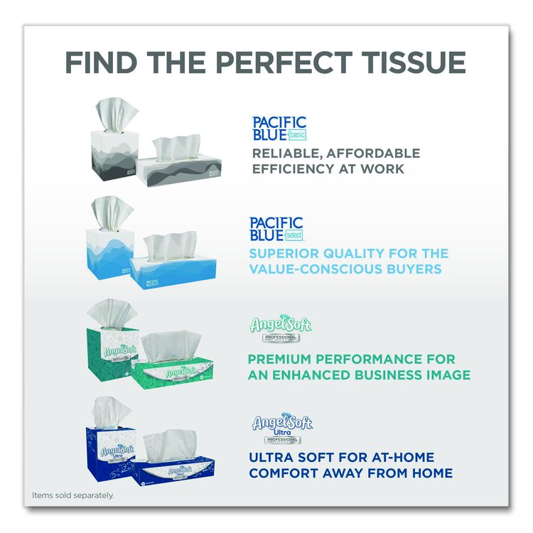 Pacific Blue Select Cube Box Facial Tissue, 2-Ply, White, 100 Sheets/Box, 36 Boxes/Carton