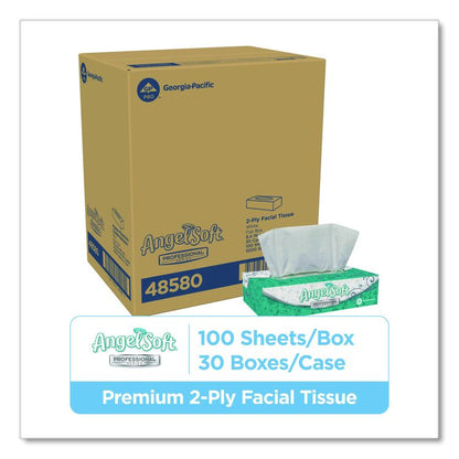 Angel Soft ps Premium Facial Tissues in Flat Box, 2-Ply, White, 100 Sheets/Box, 30 Boxes/Carton