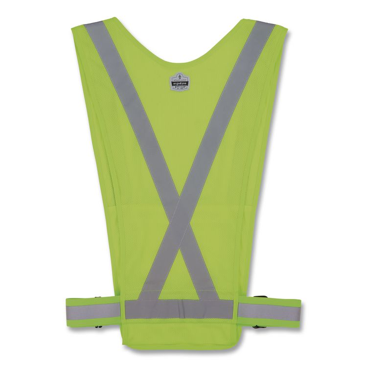 GloWear 8045X Hi-Vis Safety Vest, Polyester, One Size Fits Most, Lime