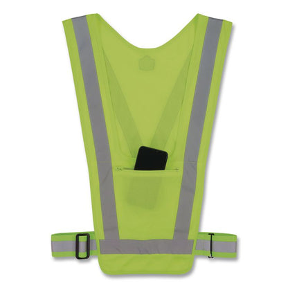 GloWear 8045X Hi-Vis Safety Vest, Polyester, One Size Fits Most, Lime