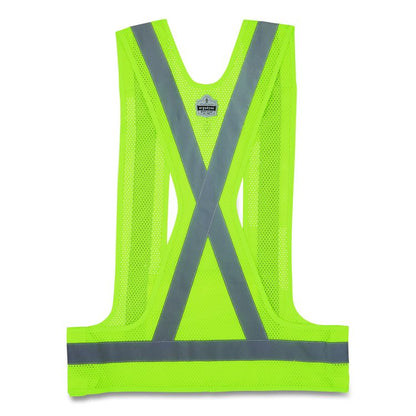 GloWear 8142BA Breakaway Type O Class 1 Hi-Vis Safety Vest, Polyester, Small/Medium, Lime
