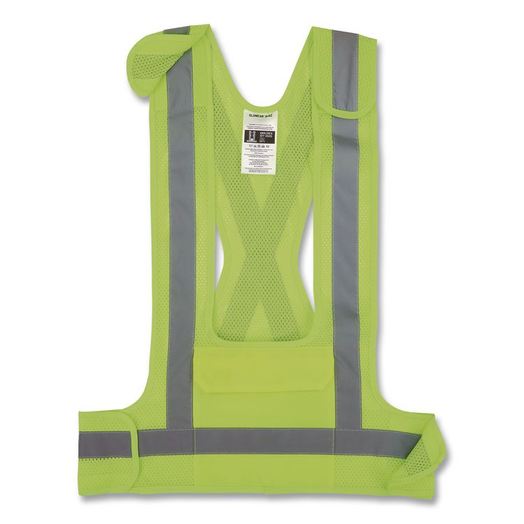 GloWear 8142BA Breakaway Type O Class 1 Hi-Vis Safety Vest, Polyester, Small/Medium, Lime