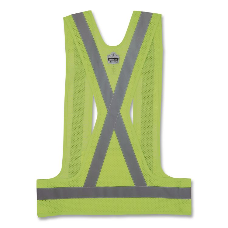 GloWear 8142BA Type O Class 1 Breakaway Hi-Vis Safety Vest, Polyester, Large/X-Large, Lime