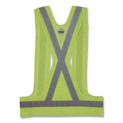 GloWear 8142BA Type O Class 1 Breakaway Hi-Vis Safety Vest, Polyester, Large/X-Large, Lime