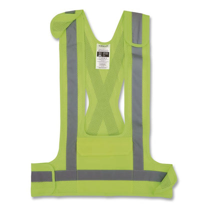 GloWear 8142BA Type O Class 1 Breakaway Hi-Vis Safety Vest, Polyester, Large/X-Large, Lime