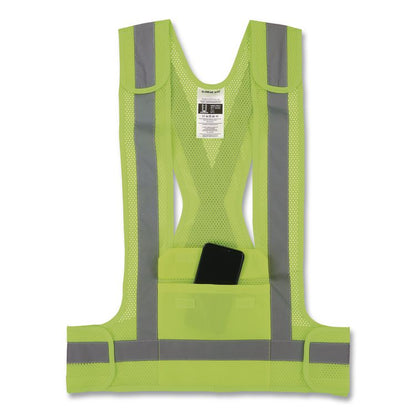 GloWear 8142BA Type O Class 1 Breakaway Hi-Vis Safety Vest, Polyester, Large/X-Large, Lime