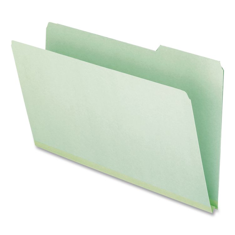 Pressboard Expanding File Folders, 1/3-Cut Tabs: Assorted, Legal Size, 1" Expansion, Green, 25/Box
