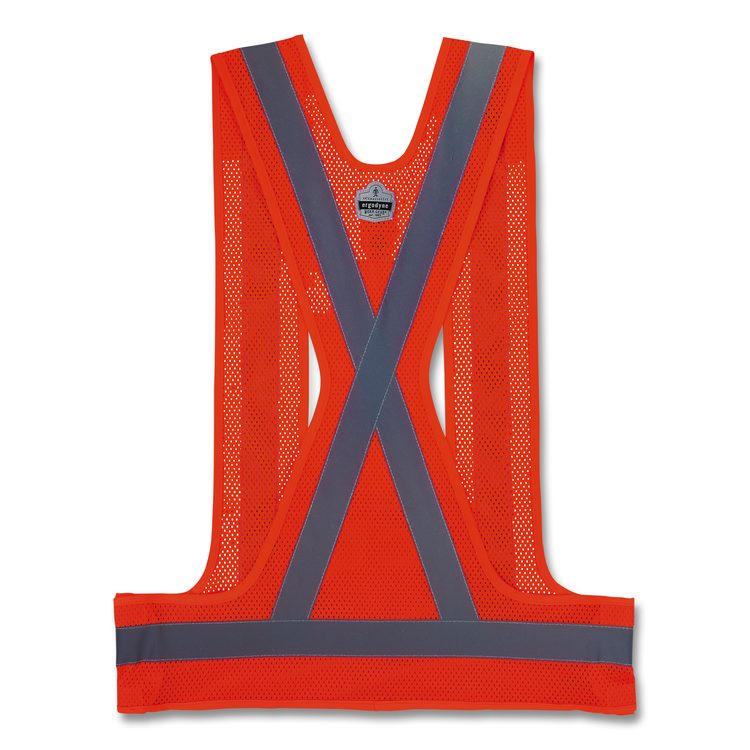 GloWear 8142BA Type O Class 1 Breakaway Hi-Vis Safety Vest, Polyester, Small/Medium, Orange