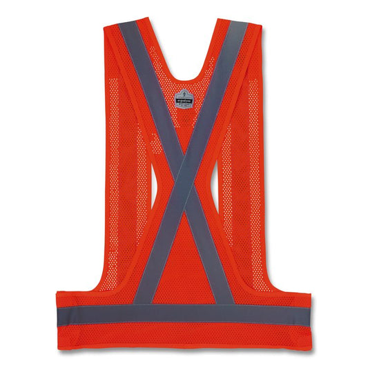 GloWear 8142BA Type O Class 1 Breakaway Hi-Vis Safety Vest, Polyester, Small/Medium, Orange