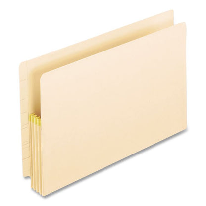 Manila Drop Front Shelf File Pockets with Rip-Proof-Tape Gusset Top, 3.5" Expansion, Legal Size, Manila, 25/Box
